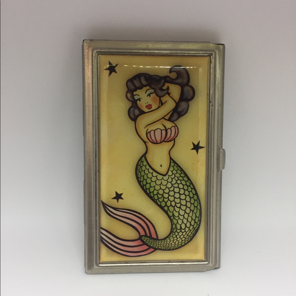 Mermaid Tattoo Business Card/ID Case Retro 🧜‍♀️